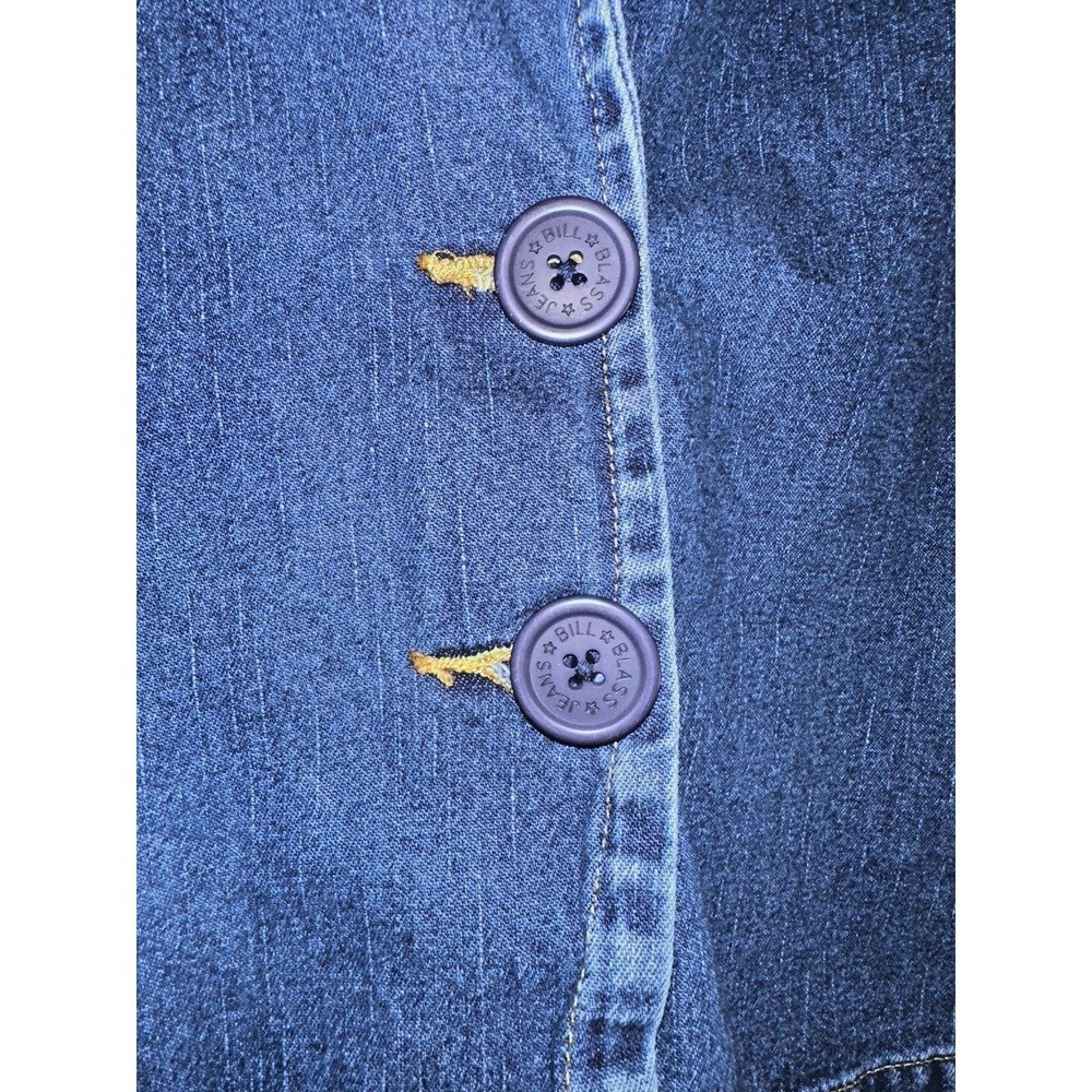 Bill Blass Vintage Women's Denim Buttons Blue‎ Jean Jacket Size Petite M - Picture 2 of 5